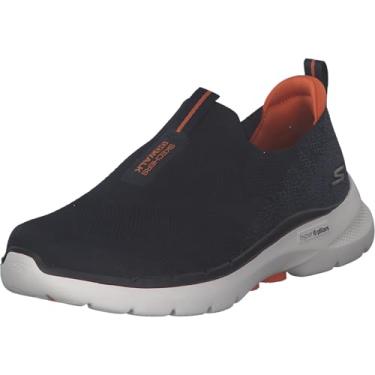 Imagem de Tênis Skechers Go Walk 6 Masculino, Azul-marinho/laranja, 7.5