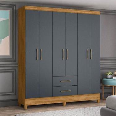 Imagem de Guarda Roupa Casal Ambiente Panamá 6 Portas Freijó Cinza - Moval - MOV