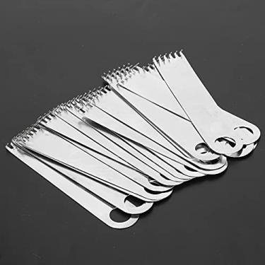 Imagem de Phefop Gabines de Cabide de Peso Hine Garra 6 de Dentes 20pcs Bloqueando Pentes de Bloqueio de Aço Inoxidável para Máquinas de tricô e Costura (KH260/SK280/SK840, etc.)