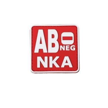 Imagem de Ruoming 1 peça de adesivos táticos de tipo sanguíneo, 5 x 5 cm, PVC 3D, fecho de gancho (vermelho AB-)