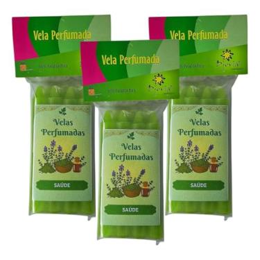 Imagem de Vela Palito Perfumada Saúde 21 Velas - Vitalidade E Proteção
