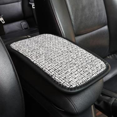 Imagem de MINGZAIQIPEI Protetor de almofada de console central de carro, capa de caixa de assento de apoio de braço guingão confortável / almofada universal para acessórios de almofada Auto/SUV (2)