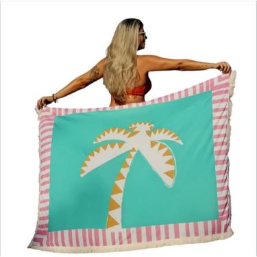 Imagem de Canga De Praia Estampada Com Franjinha Premium - Cangas De Praia., Coq
