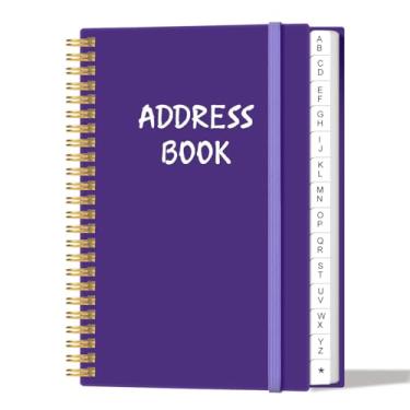 Imagem de Catálogo de endereços com abas alfabéticas - Telefone e agenda de endereços com contatos de endereço, data especial, telefone, aniversário e senha de login na Internet para casa e escritório, 10,9 cm