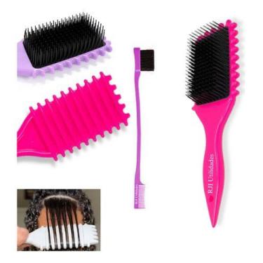 Imagem de Escova Cabelo Fitagem Definição Cachos Baby Hair Kit 2 Pçs - RJI Utili