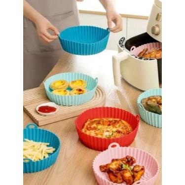 Imagem de Forma Para Airfryer Silicone Cesto Reutilizável Antiaderente - Generic