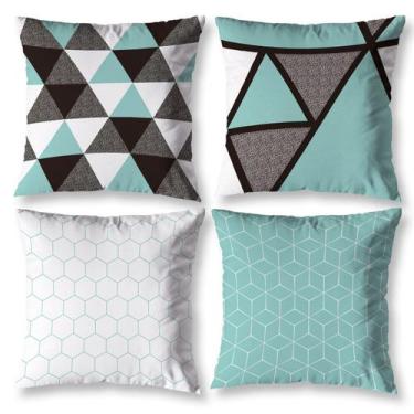 Imagem de Kit 4 Capa Almofada 40cm x 40cm Decorativas Estampadas Sala Sofá Quart
