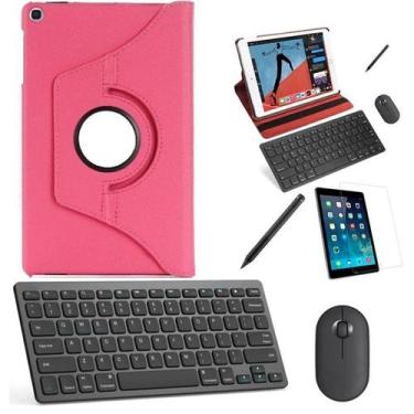 Imagem de Capa 360 Rosa Teclado, Mouse, Pel, Stylus Galaxy Tab A8 X200 - BD Net 