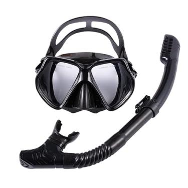 Imagem de Máscara de Snorkel Profissional Adulto, Kit Completo Preto