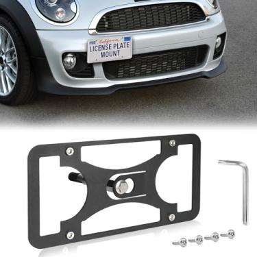 Imagem de Moldura frontal sem furadeira compatível com Mini Roadster (R59) | 2012-2015 Suporte de gancho de reboque para placa de carro antifurto Capas de etiqueta de carro à prova de ferrugem, acessórios de