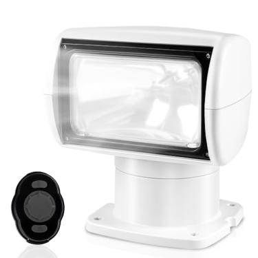 Imagem de Farol de Busca Led Marinho, Holofote Marítimo, Holofote de Controle Remoto para Barco, Holofote Multifuncional para Áreas Externas, 12V 100W, Adequado Para Iates, Lanchas, Barcos de Pesca