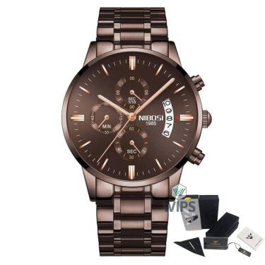 Imagem de Relógio Masculino Nibosi 2309 Analógico Cronógrafo Bronze