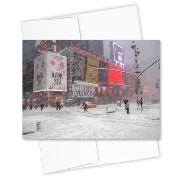 Imagem de ArtMalore Cartão comemorativo da Blizzard on Times Square New York City - 13 x 18 cm, em branco dentro, cartolina premium com envelope ecológico, pronto para moldura, feito nos EUA