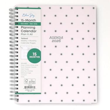 Imagem de Blue Sky Calendário planejador semanal e mensal de 15 meses de 2026, outubro de 2025 a dezembro de 2026, 17,8 cm x 23 cm, capa flexível, encadernação de fio duplo durável, abas laminadas, inclui régua