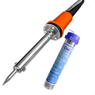 Imagem de Ferro De Soldagem Elétrica 30w 127v E Tubo Fio Estanho 1mm 22g - Barce