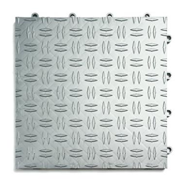 Imagem de GarageTrac Diamond, Azulejo de piso modular com intertravamento durável (pacote com 24), liga metálica