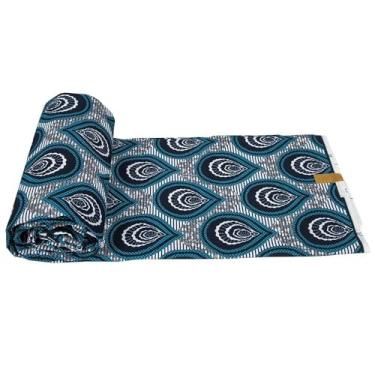 Imagem de HollandaisWax Tecido Africano 5 metros Ankara Print Poliéster Kente Tecido para DIY Craft Party Dress 6598