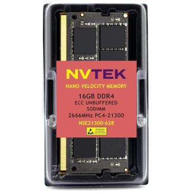 Imagem de NVTEK 16GB DDR4 2666MHz PC4-21300 CL19 2RX8 ECC Unbuffered SODIMM 1.2V 260-pin Memory RAM Compatível com Synology D4ECSO-2666-16G, D4ES01-16G
