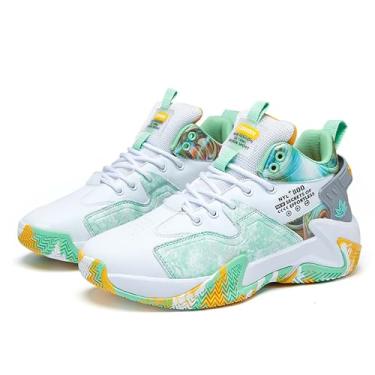 Imagem de Novetra Tênis de basquete unissex, leves e antiderrapantes, calçados esportivos casuais(Green,37 BR)