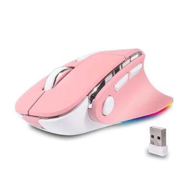 Imagem de Mouse Jiggler KUYHRF Ergonômico Bluetooth Vertical Rosa