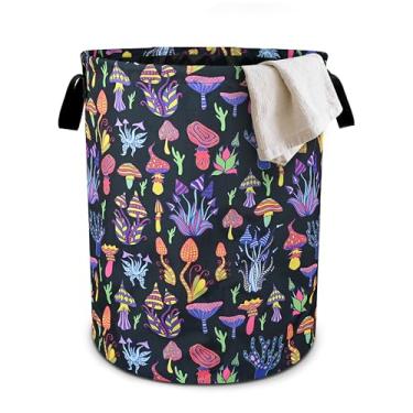 Imagem de Cesto de roupa suja de cogumelo dobrável em tecido Oxford, cesto de lavanderia, organizador de balde de roupas para banheiro/armazenamento de lavanderia/quarto 40 x 40 cm