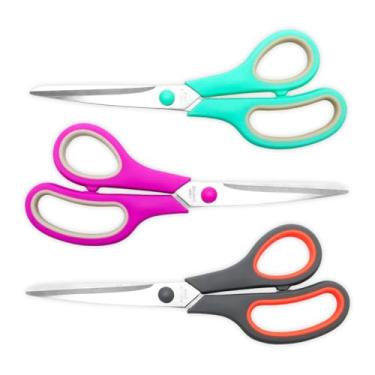 Imagem de Vitoler Tesouras para todos os fins, tesouras resistentes de 21,6 cm a granel, tesoura fofa para tecido de artesanato de escritório, material de volta às aulas