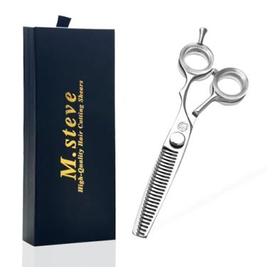 Imagem de Tesouras de desbaste para corte de cabelo de 15 cm, tesoura profissional de 26 dentes com aço 440C, tesoura de camadas afiadas para salão de beleza/uso doméstico