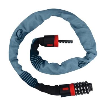 Imagem de SISAV Cadeado de corrente de bicicleta resistente de 8 m com combinação de 5 dígitos, corrente resistente a cortes de 6 mm para bicicleta, Ebike, motocicleta, scooter, porta e cerca (cinza)