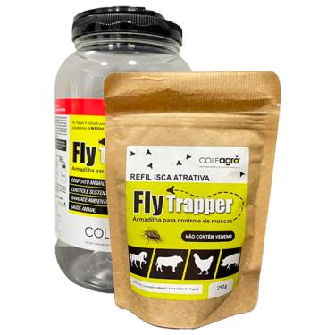 Imagem de Armadilha Pega Mosca Atrativa Fly Trapper com Refil Atrativo 250g | Uso Externo Coletores de moscas Fly Trap Coleagró