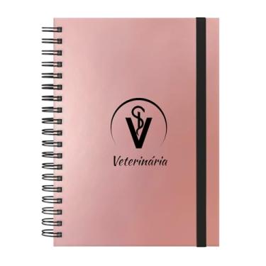 Imagem de Caderno Colegial Plus 12 Matérias Profissões Veterinária (Rosê Gold)