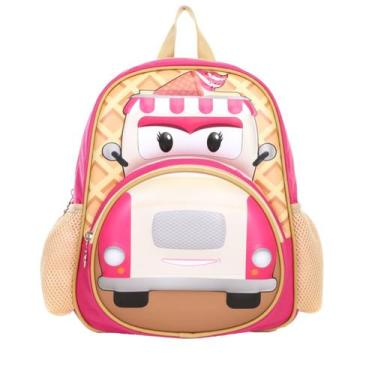 Imagem de Mochila Infantil Baby Pequena 33cm Estampa 3D Carrinhos - Yin's, Rosa