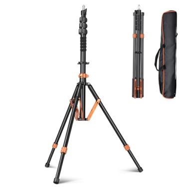 Imagem de Utasitess Suporte para fotografia de 2,75 m ajustável de alumínio resistente com suporte a ar, tripé resistente de estúdio para câmera Speedlite Flash Softbox Strobe Light com bolsa de transporte