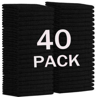 Imagem de Pano de limpeza MRD's Home Black Microfiber 12x12cm, pacote com 40