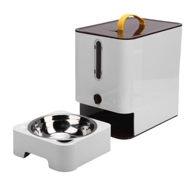 Imagem de Fockety Alimentador de Gatos Automáticos, Dispensador Automático de Cães para Cães de Grande Capacidade Organizador de Lanches Cronometrado Alimentador de Animais de Estimação para (Marrom escuro)