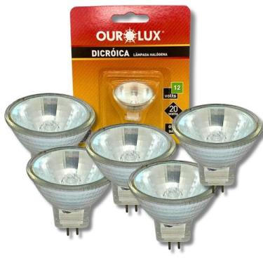 Imagem de KIT 5 Lâmpadas Mini Dicróica MR11 20W 12V GU4 30 Halógena - Ourolux