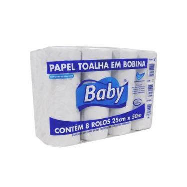 Imagem de Papel Toalha Bobina Branco 8x50m Baby