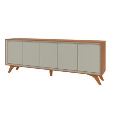 Imagem de Buffet Premium 5 Portas Naturalle Off White Pés em Madeira - Mavaular