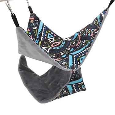 Imagem de Tnfeeon Cama suspensa de camada dupla para animais de estimação pequenos Hamster furão coelho gaiola rede