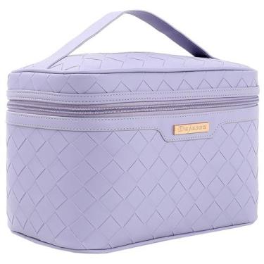 Imagem de Bolsa de maquiagem Dajasan Travel Cosmetic em couro PU impermeável