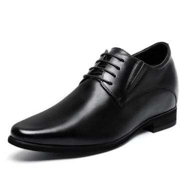 Imagem de CHAMARIPA Sapatos Oxford Derby Elevator masculinos: aumento de altura invisível | Palmilha de elevação personalizada embutida | Pele de bezerro respirável para uso o dia todo | Negócios formais e