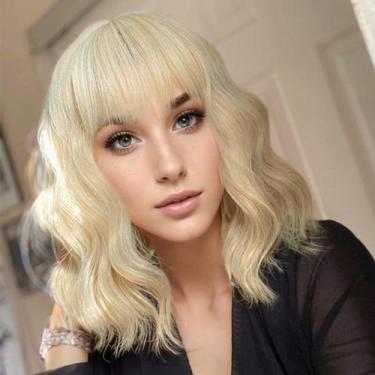 Imagem de Peruca AGO Blonde Short Curly Bob 35cm Platinum Blonde 170g
