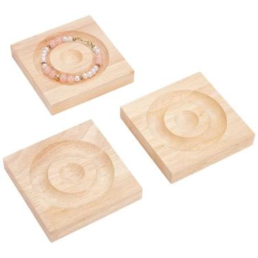 Imagem de DanLingJewelry 3 peças de quadros quadrados de contas para fazer joias, organizador de joias, bandeja, pulseira de madeira, tábuas de miçangas para kit de fabricação de pulseiras