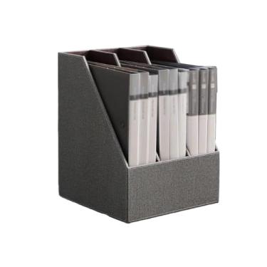 Imagem de Organizador de arquivos de mesa Organizador de pastas arquivo mesa com 3 compartimentos e suporte para documentos revistas