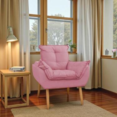 Imagem de Poltrona Para Sala Decorativa Opala Pés Palito Suede - Porto Decor, Ro