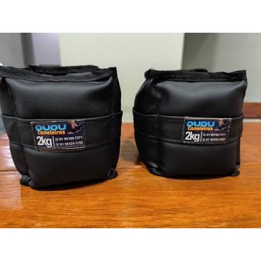 Imagem de Par de Tornozeleiras Caneleiras de Peso para Exercício, Preto, 2 kg, com Fivela Ajustável, para Musculação e Treino.