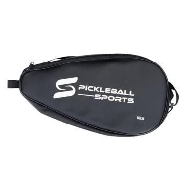 Imagem de menolana Bolsa de couro PU para remo de pickleball, bolsa de armazenamento com alça de ombro ajustável, esportiva, portátil para academia, viagens ao ar livre, Segure a Remada Dupla