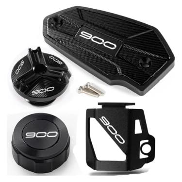 Imagem de Compatível com Z900 Z 900 2017-2021 2022 2023 tampas de fluido de freio dianteiro e traseiro da motocicleta e acessórios de proteção da tampa de enchimento de óleo (quatro pretos)