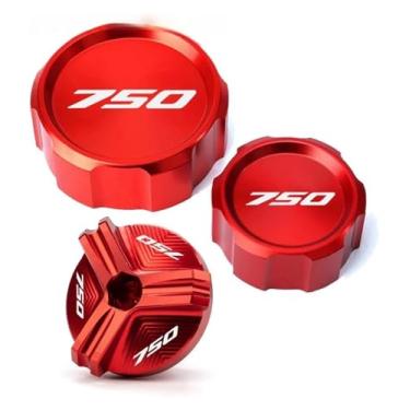 Imagem de Tampa de enchimento de óleo da tampa do reservatório de freio dianteiro traseiro da motocicleta compatível com Z750 Z 750 Z750S 2005 2006 2007 2008 2009 2010 2011 2012 (3-vermelho)