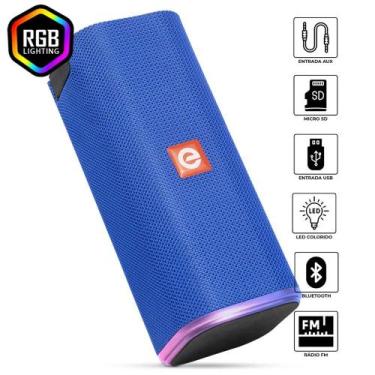 Imagem de Caixa Bluetooth Exbom Azul  Leve, Compacta e com Som Incrível! - ESB