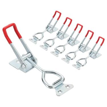 Imagem de HARFINGTON 6 peças de braçadeira ajustável M8 x 41 mm 349.3 kg capacidade de retenção 4003 estilo trava de liberação rápida grampos ferrolho para tampa de defumador gabarito caixa de ferramentas